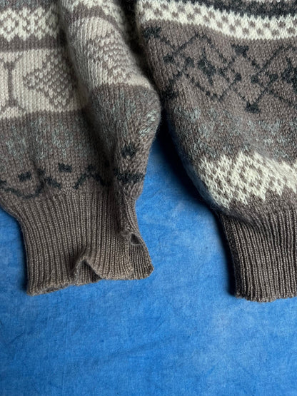 Sweterek Bossini Wełna Szetlandzka 90s L | Piggy Boxer Vintage Shop