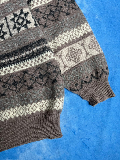 Sweterek Bossini Wełna Szetlandzka 90s L | Piggy Boxer Vintage Shop