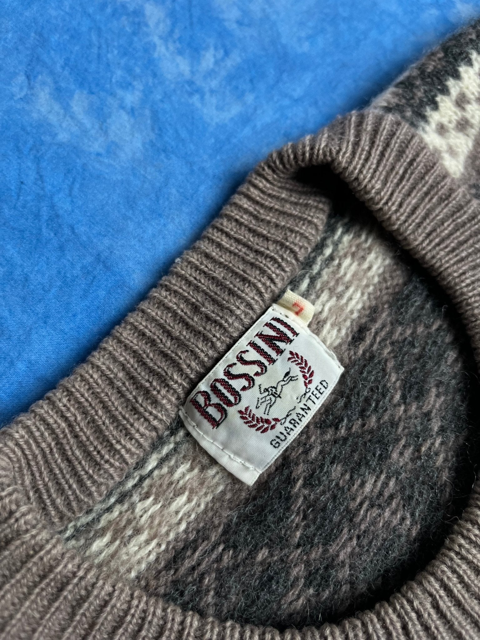 Sweterek Bossini Wełna Szetlandzka 90s L | Piggy Boxer Vintage Shop