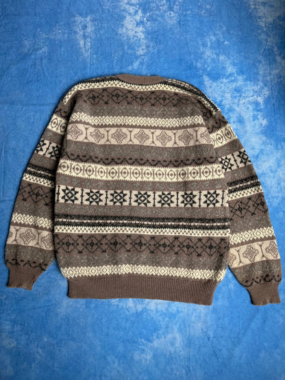 Sweterek Bossini Wełna Szetlandzka 90s L | Piggy Boxer Vintage Shop