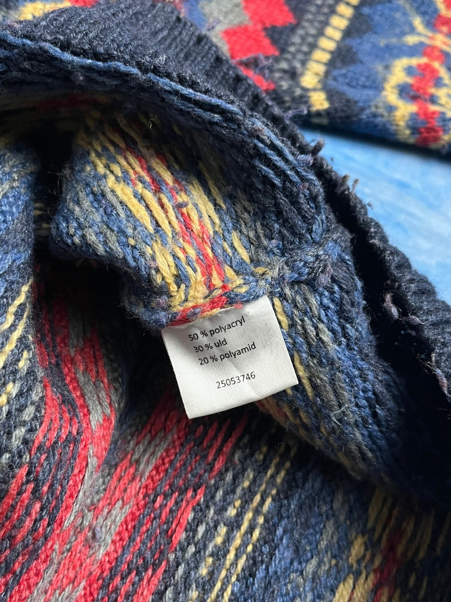 Sweterek Kolorowy Blend Wełniany 90s L | Piggy Boxer Vintage Shop