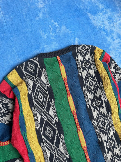 Sweterek Kolorowy Warkocz 90s L | Piggy Boxer Vintage Shop