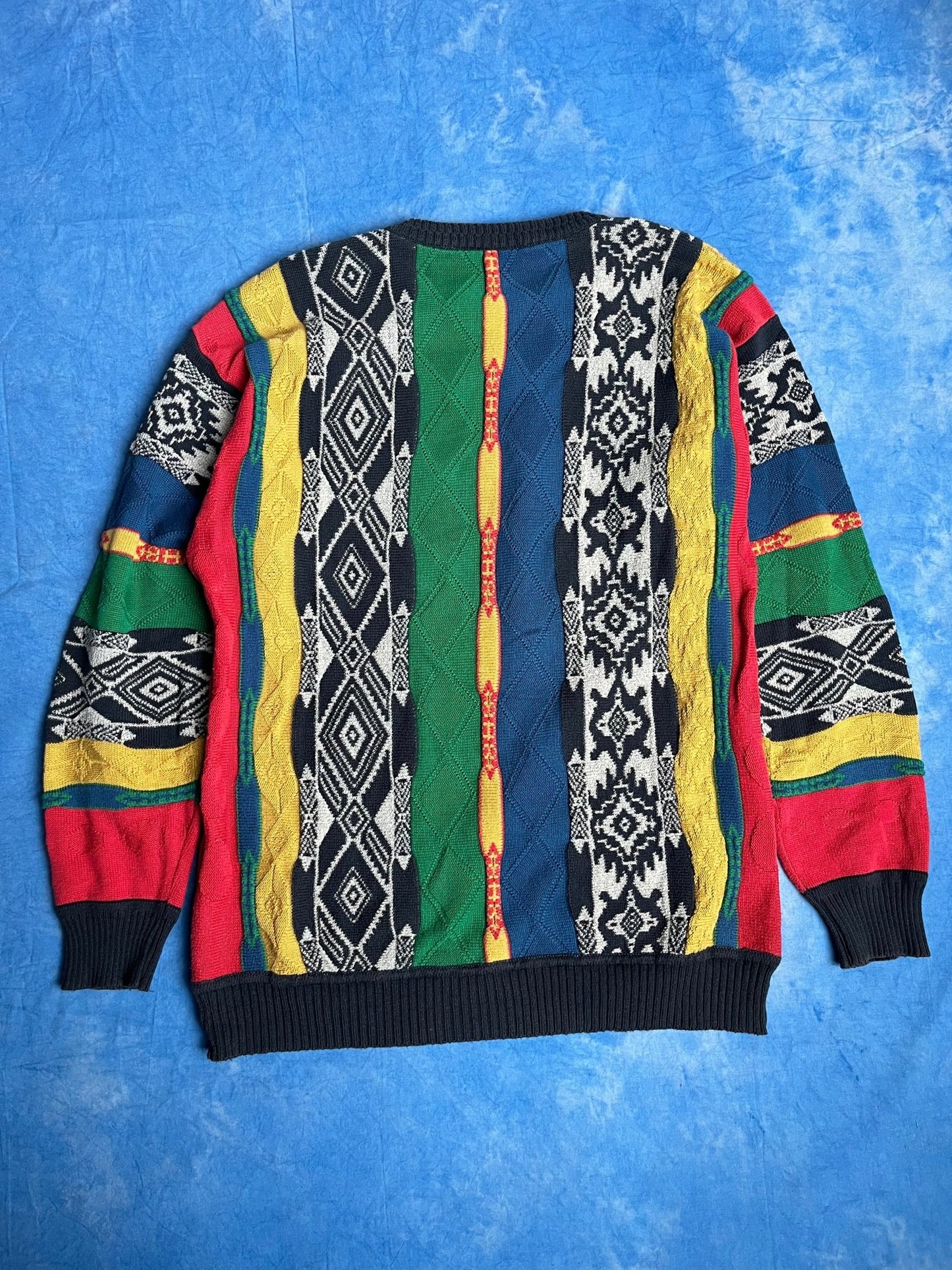 Sweterek Kolorowy Warkocz 90s L | Piggy Boxer Vintage Shop