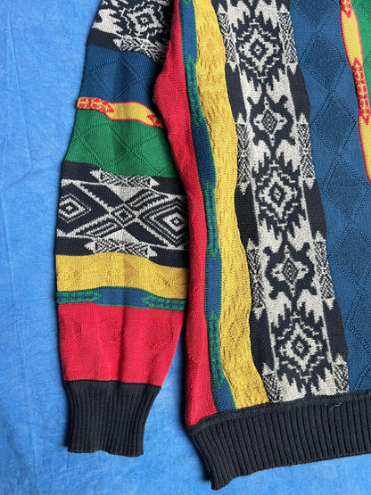 Sweterek Kolorowy Warkocz 90s L | Piggy Boxer Vintage Shop