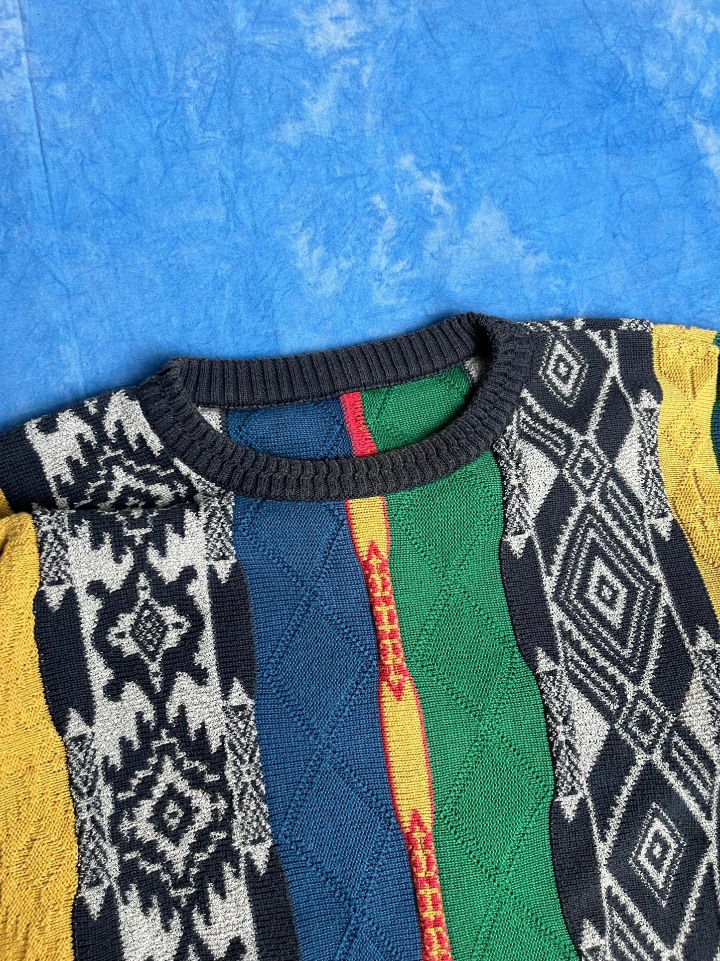 Sweterek Kolorowy Warkocz 90s L | Piggy Boxer Vintage Shop