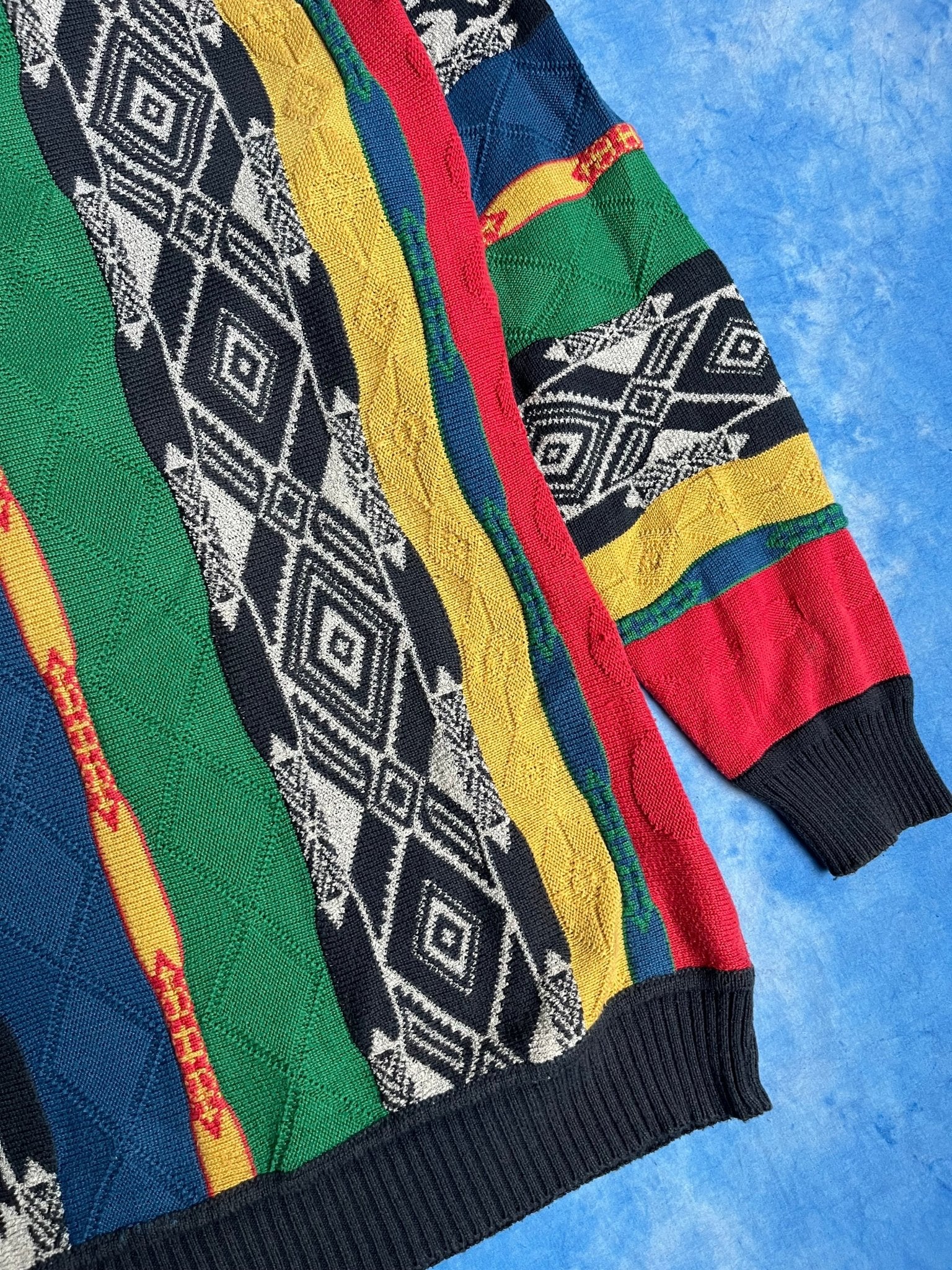 Sweterek Kolorowy Warkocz 90s L | Piggy Boxer Vintage Shop