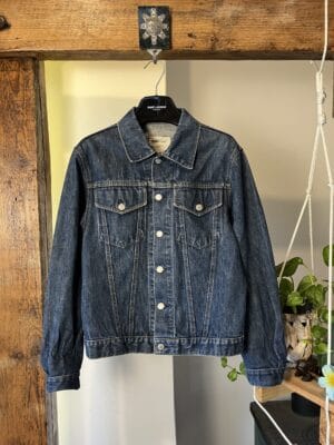 Helmut Lang Vintage Trucker Jacket na białym tle