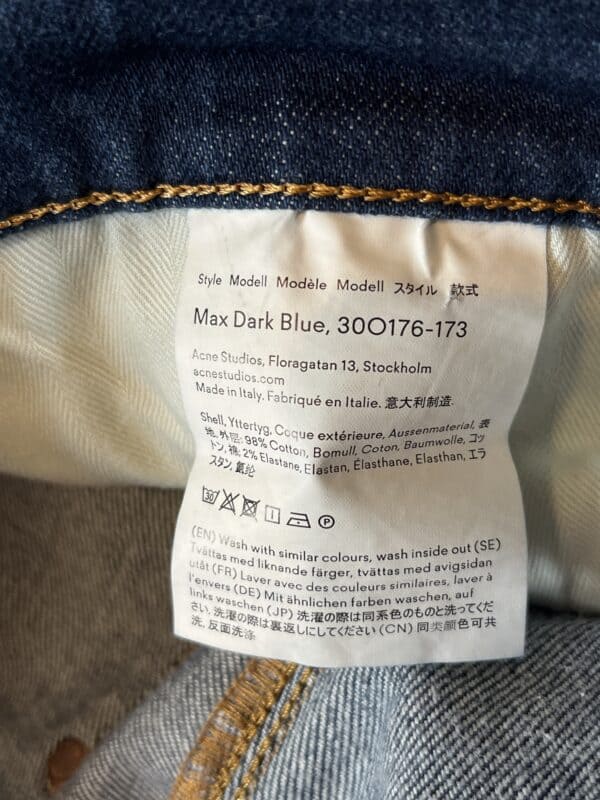 Jeansy Acne Studios Blå Konst Max Dark Blue - obrazek 6